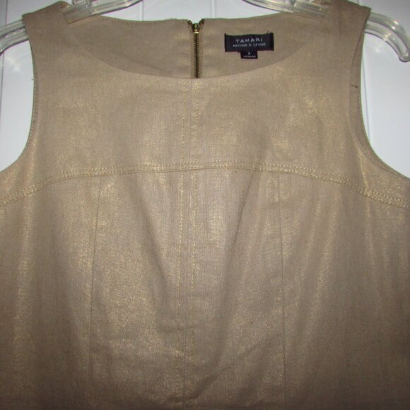 Tahari Sleeveless Linen Sheath Dress Size 2 - Picture 2 of 9